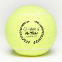 Wedding Favor Elegant Wreath Black Silver Tennis Balls