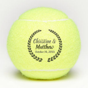 Wedding Favor Elegant Wreath Black Silver Tennis Balls