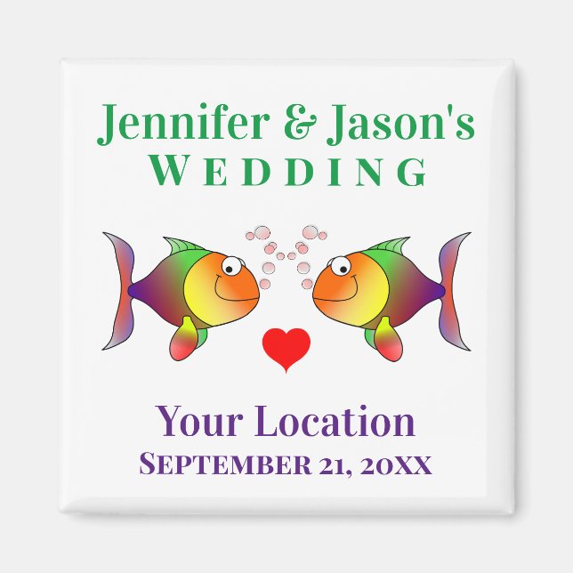 Wedding Favor Fish Cute Tropical Beach Destination Magnet (Front)