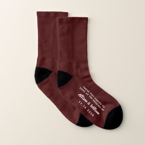 Wedding Favor Funny Burgundy Socks