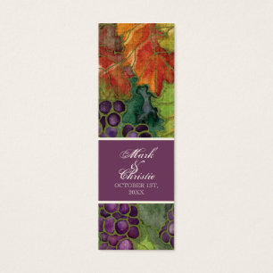 Wedding Favor Gift Card, Autumn Grape Leaf