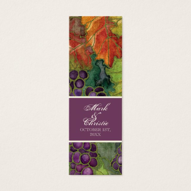 Wedding Favor Gift Card, Autumn Grape Leaf (Front)