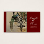 Wedding Favor Gift Tag Cards - Vintage Peacock 6<br><div class="desc">This modern & sophisticated invitation has a rich and elegant contemporary vintage appeal. Created with a selection of Vintage art elements that have been compiled into a fresh new design by Audrey Jeanne Roberts. A black swirled candelabra printer's ornament is layered over antique ephemera, text, music notes and antique paper...</div>