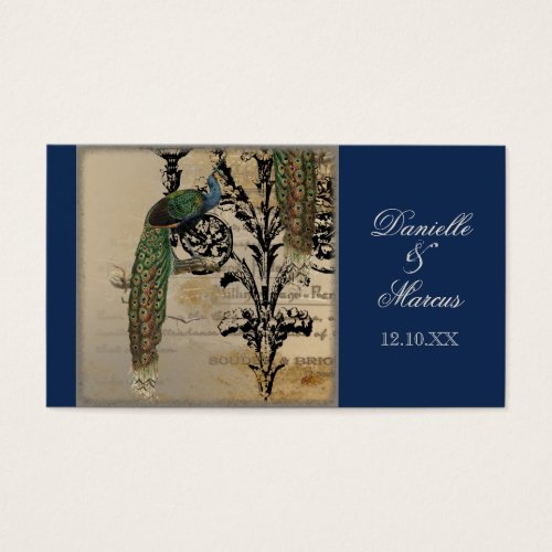 Wedding Favor Gift Tag Cards _ Vintage Peacock 6