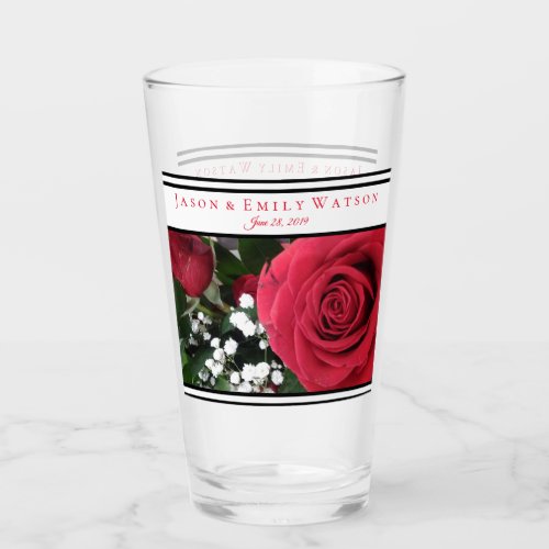 Wedding Favor Glass Red Roses