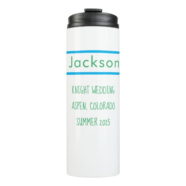Wedding favor. Groomsman gift.  Thermal Tumbler (Front)