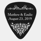 Wedding Favor Guitar Pick - Ornate Black