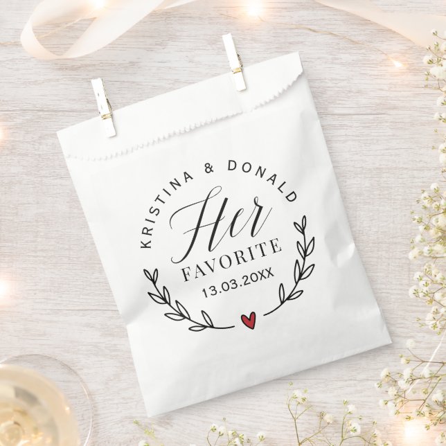 Wedding Favor Her Favorite  Favor Bag (Clipped)