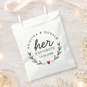 Wedding Favor Her Favorite  Favor Bag