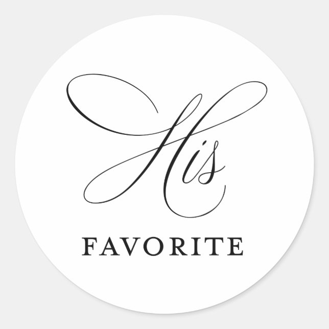 Wedding Favor His Favorite Treat Box Sticker (Front)