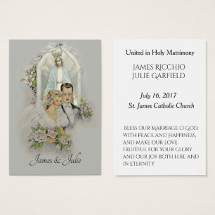 Wedding Favor Holy Card Bride Groom Mary