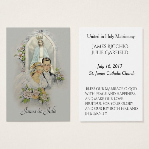 Wedding Favor Holy Card Bride Groom Mary