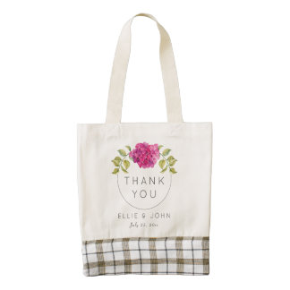 Wedding Favor Hot Pink Hydrangea Zazzle HEART Tote Bag