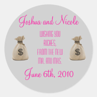 Wedding Favor Labels! Classic Round Sticker