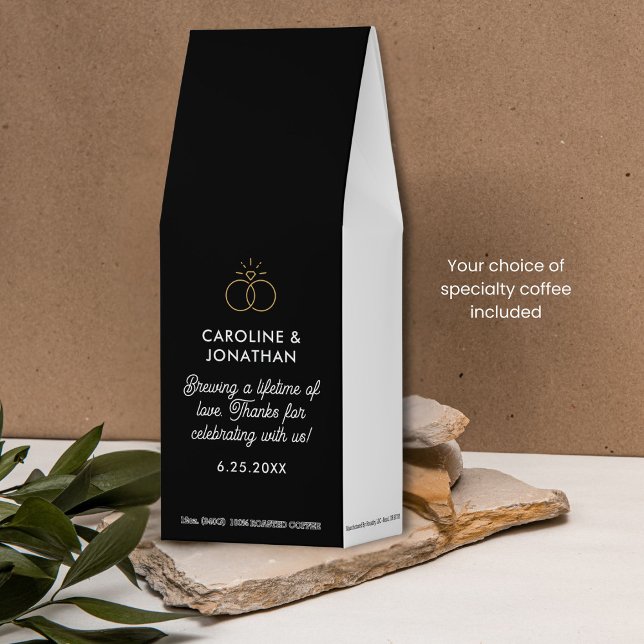 Wedding Favor, Love Brewing, Couples Name Date Roasted Coffee (Creator Uploaded)