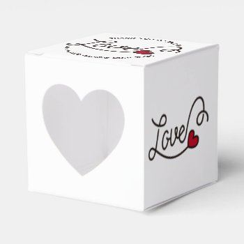 Wedding Favor Love Red Heart Typography Art Favor Boxes by BCMonogramMe at Zazzle