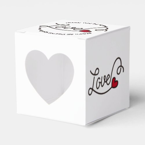 Wedding Favor Love Red Heart Typography Art Favor Boxes