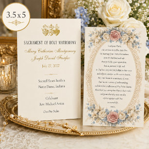 Wedding Favor Marriage Prayer Keepsake  Invitation