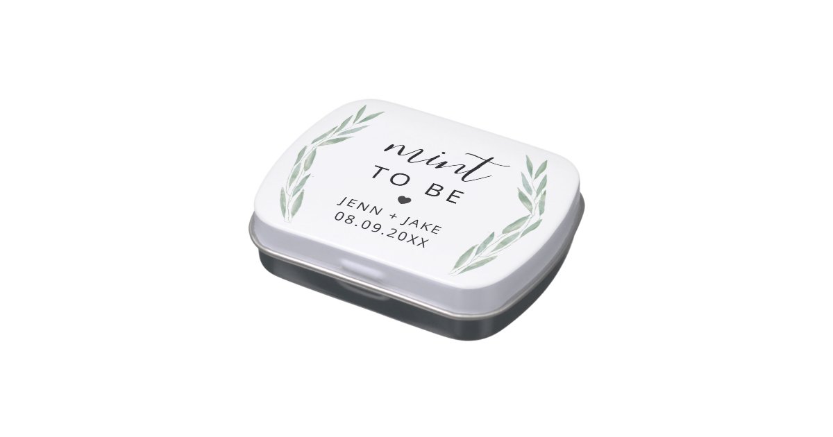 Wedding Favor Mints Candy, Greenery Mint to Be Candy Tin | Zazzle