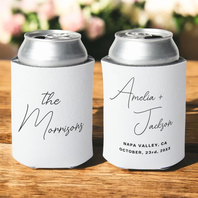 Wedding Favor Modern Minimalist Names Can Cooler (Creator Uploaded)