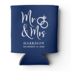 Wedding Favor Mr and Mrs Navy Blue