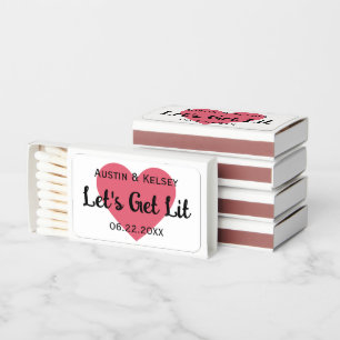 Wedding Favor Name Let's Get Lit Cute Matchboxes