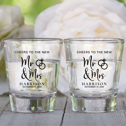 Wedding Favor New Mr Mrs Shot Glass