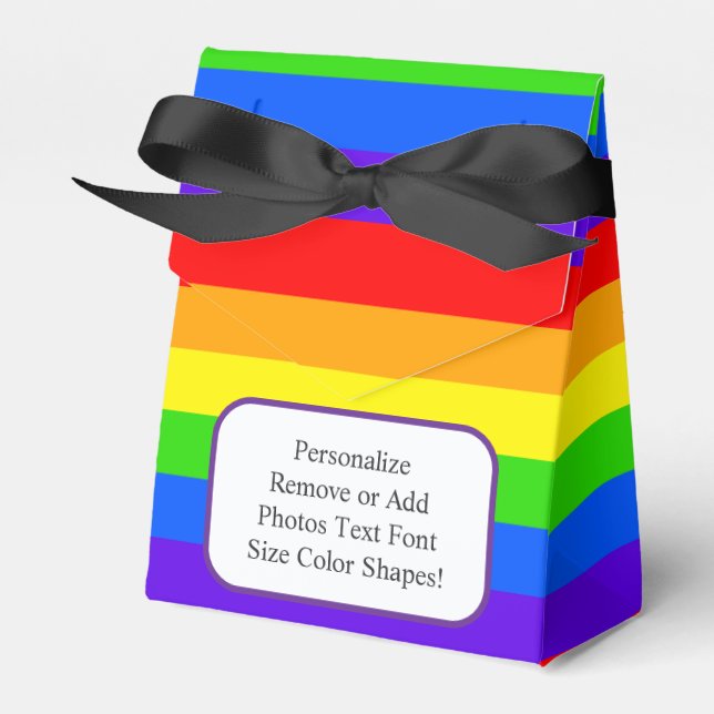 Wedding Favor - Personalizable Rainbow Design Boxes (Front Side)