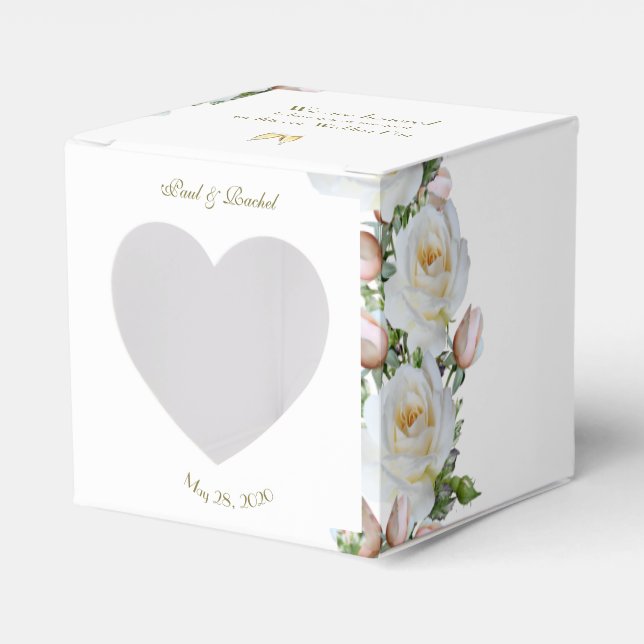 Wedding Favor Personalize Roses Greenery Boxes (Front Side)