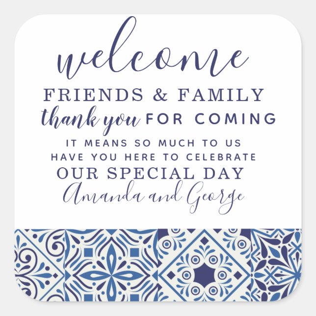 Wedding favor personalized thank you Sticker (Front)