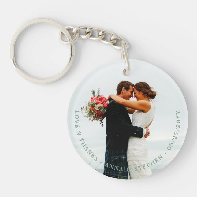 Wedding Favor Photo Personalized Keychain (Front)