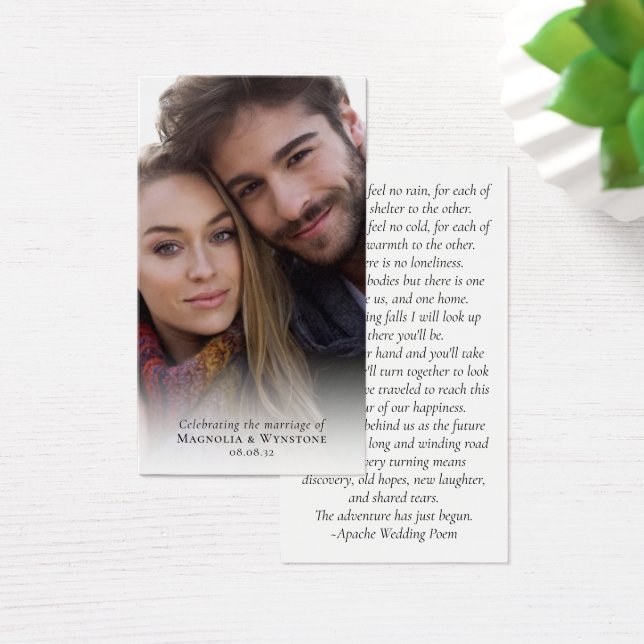 Wedding Favor Photo Prayer Card (Desk)