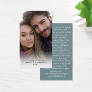 Wedding Favor Photo Prayer Card