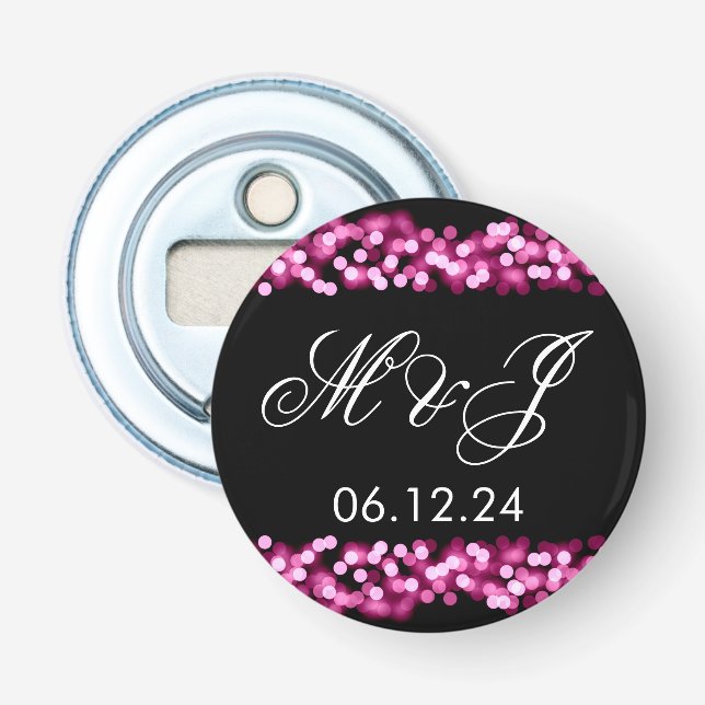 Wedding Favor Pink Hollywood Glam Bottle Opener (Front)