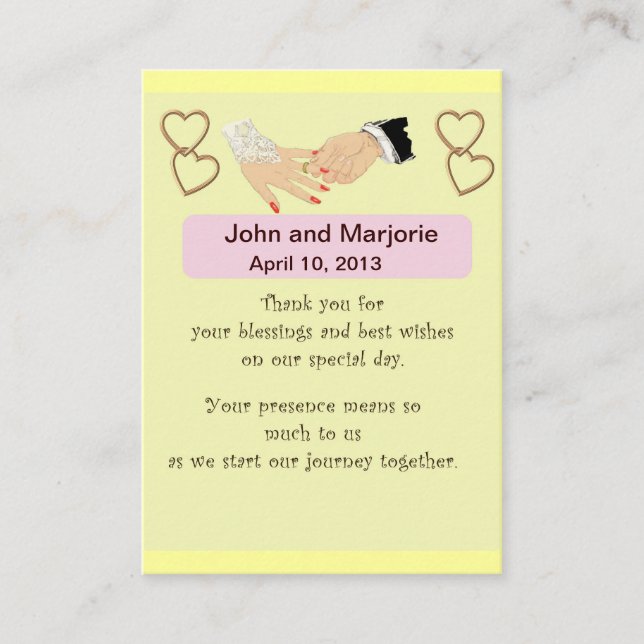 Wedding Favor/place card (Front)