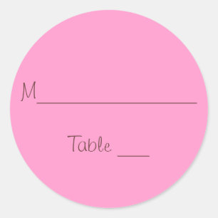 Wedding favor place card classic round sticker