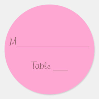Wedding favor place card classic round sticker