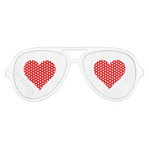 Wedding Favor Red Love Heart  Aviator Sunglasses
