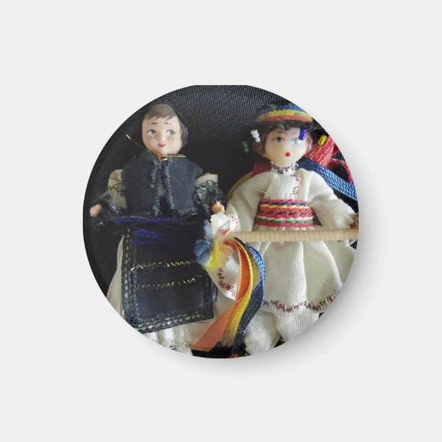 Wedding Favor Romanian National Costume Magnet (Front)