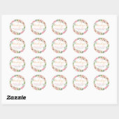 Wedding Favor Romantic Floral Decor Thank You Classic Round Sticker (Sheet)