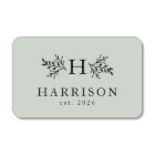 Wedding favor rustic monogram sage green