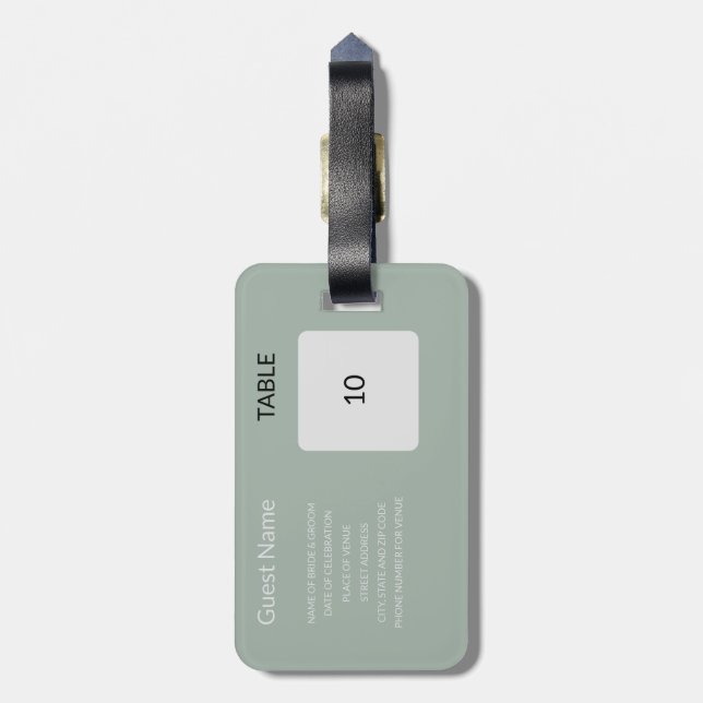 Wedding Favor Seating Chart Guide Luggage Tag (Back Vertical)