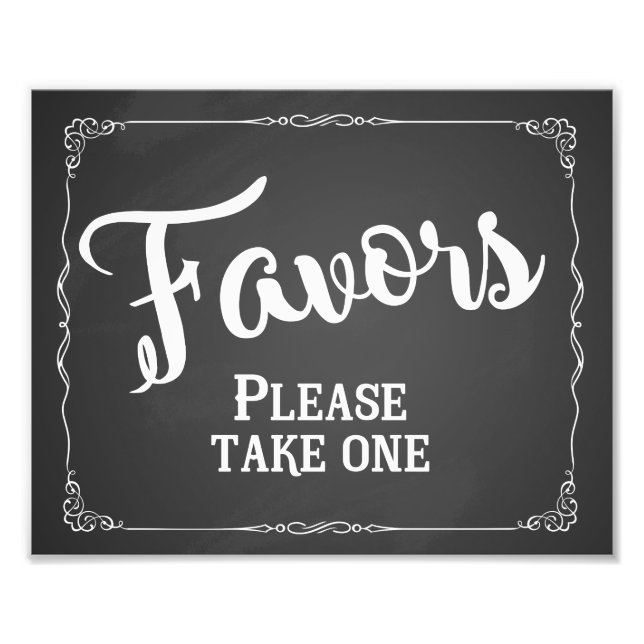Wedding favor sign, party favor chalkboard photo print (Front)