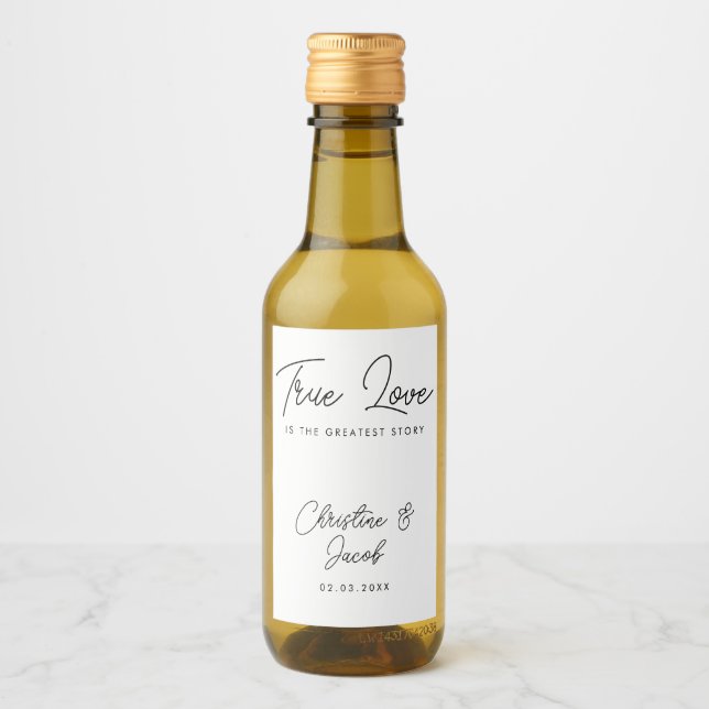 wedding favor simple elegant modern beer water wine label (Front)