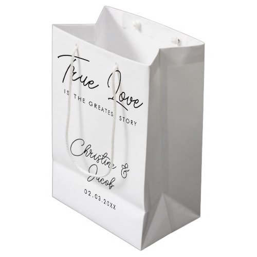 wedding favor simple elegant modern bridal party   medium gift bag