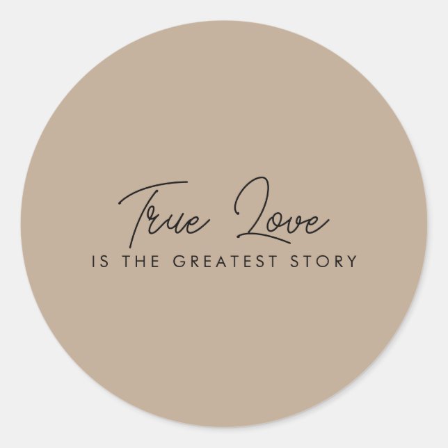 wedding favor simple elegant modern   classic round sticker (Front)