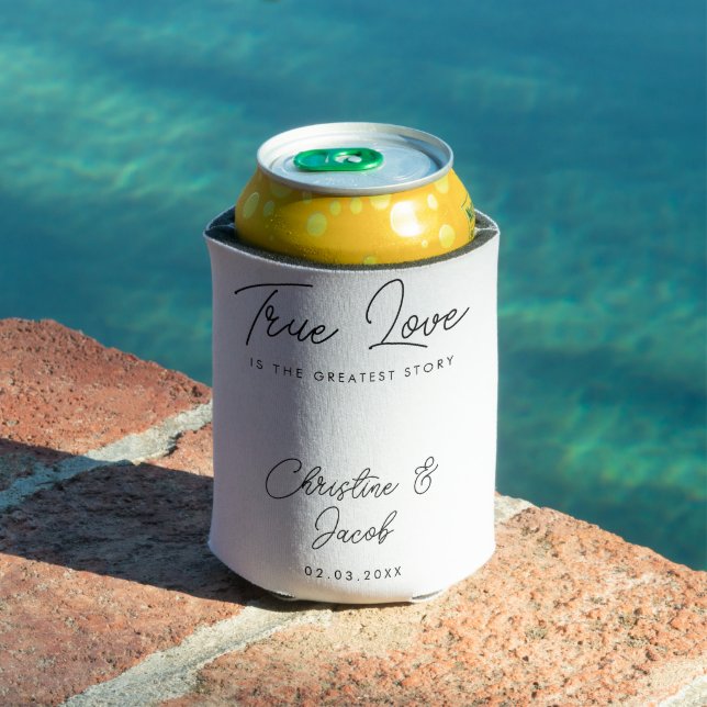 wedding favor simple elegant modern cosy can cooler (In Situ Pool)