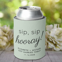 Wedding Favor Sip Sip Hooray Sage Green
