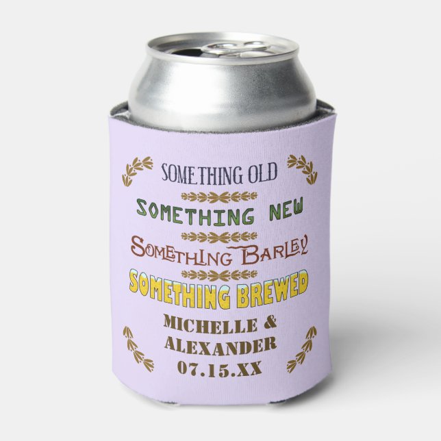 Wedding Favor Something Brewed Personalized Beer 6 Can Cooler (Can Front)
