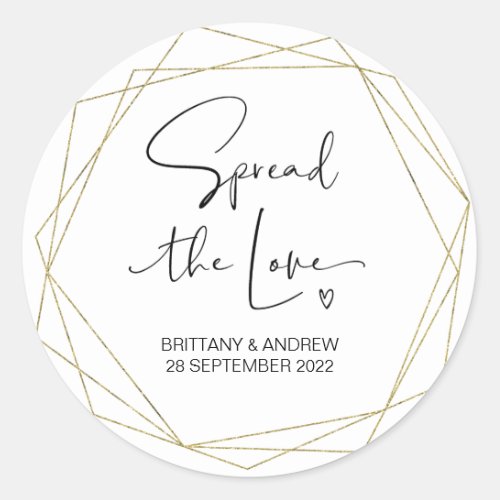 Wedding Favor Spread the Love Jam Jar Candle Classic Round Sticker